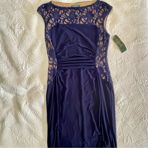 Ralph Lauren Dresses & Skirts - Ralph Lauren Navy Blue Cocktail Sequined Dress NWT